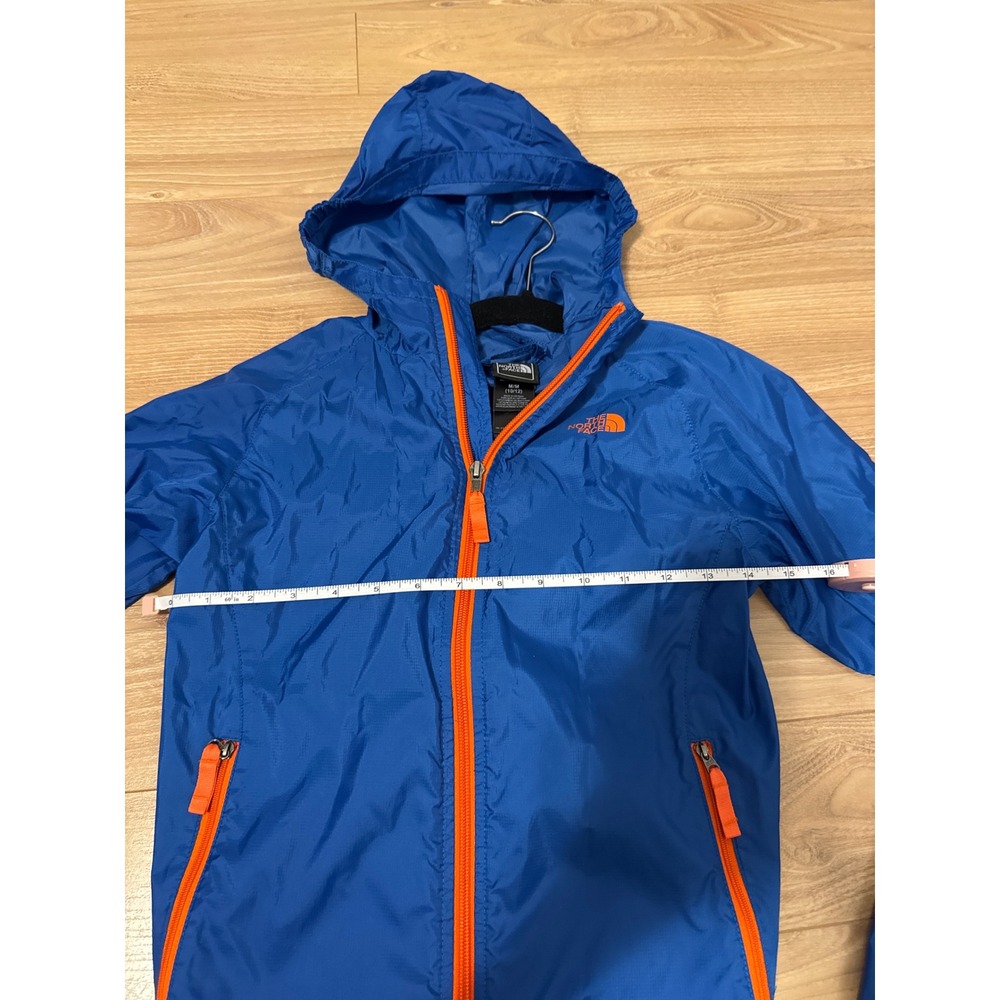 The North Face Kids Hydrenalite Blue Orange Full Zip Hooded Windbreaker Jacket M - Picture 3 of 6